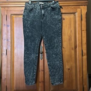 Adam Levine Womens Acid Wash Jeans Size 13/14 Black Skinny Stretch